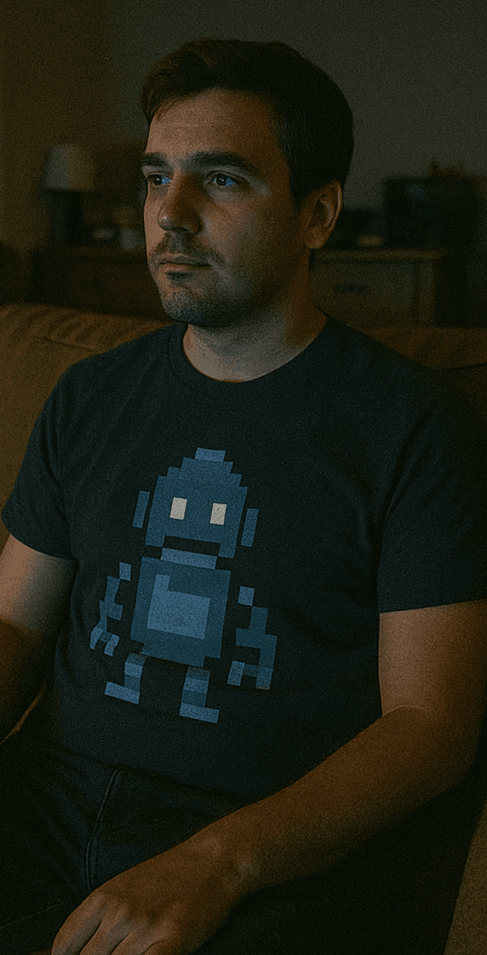 Tóth Peter - Retro robot tričko