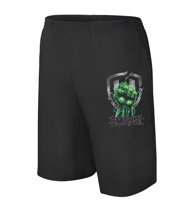 Pánske/detské kraťasy Hulk Drvivá Zelená Päsť Smash S Blesky A Štítom