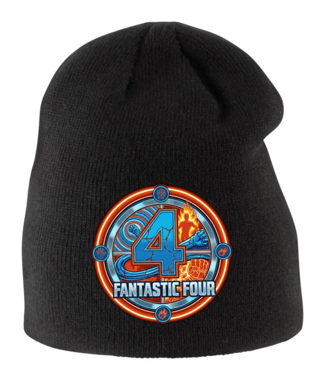 Detská zimná čiapka Neónové Logo Fantastic Four Ohnivá Sila Elastická Hbitosť Kamenná Pevnosť