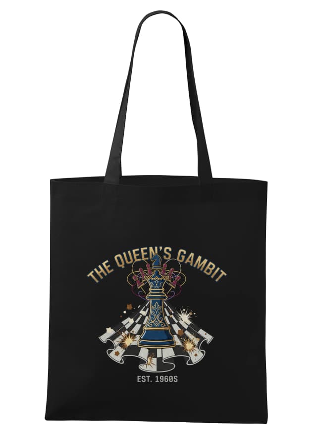 Nákupná taška The Queens Gambit Limitovaná Edícia Šachovej Kráľovnej V Retro Štýle