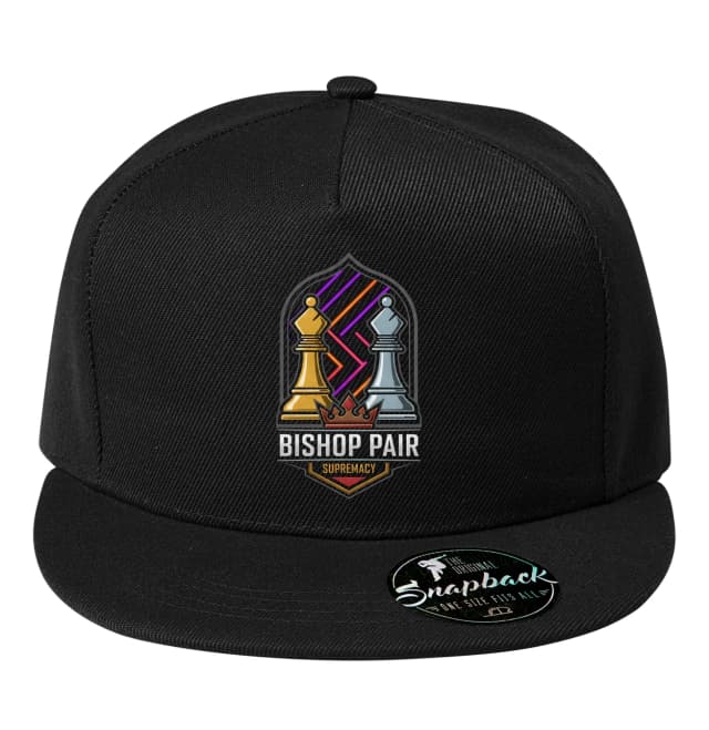 Snapback Bishop Pair Kráľovská Nadvláda Šachových Strelcov V Neónovom Štýle