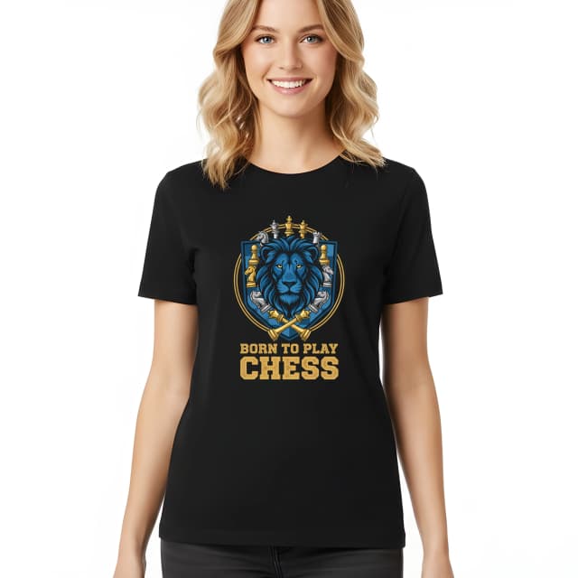 Dámske tričko Kráľovská Sila Šach Born To Play Chess