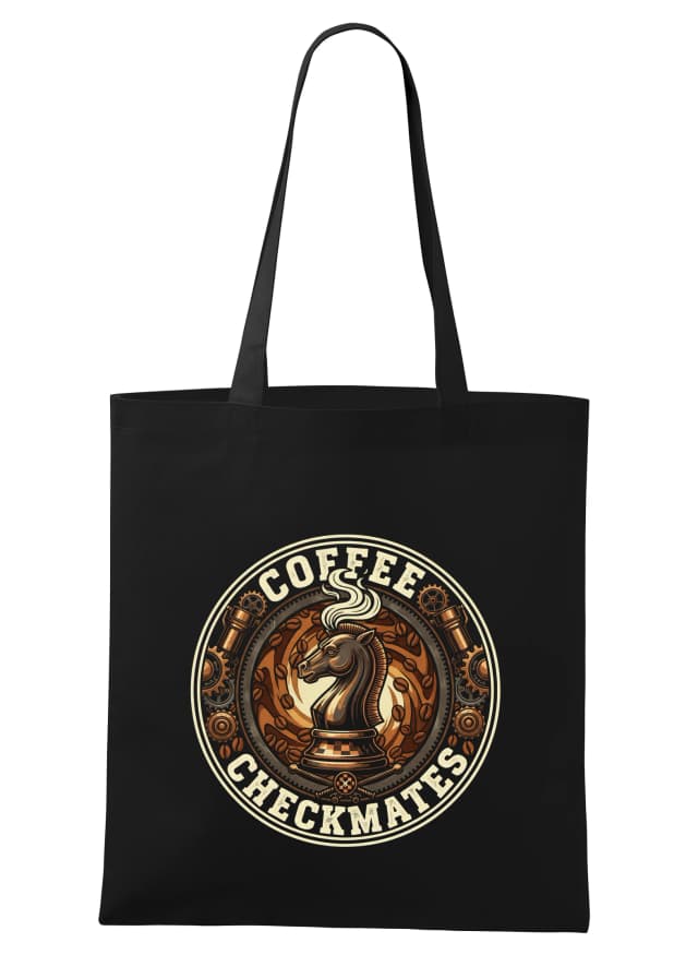 Nákupná taška Kávový Rytier Šach Espresso A Steampunková Elegance