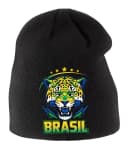 Detská zimná čiapka Divoký Jaguár Brasil Zlatý A Zelený Futbalový Emblém Sily