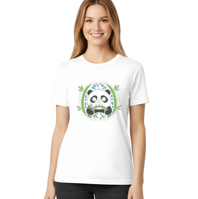 Dámske tričko Roztomilá Panda Jej Bambus Bamboo Buddy Pre Milovníkov Prírody