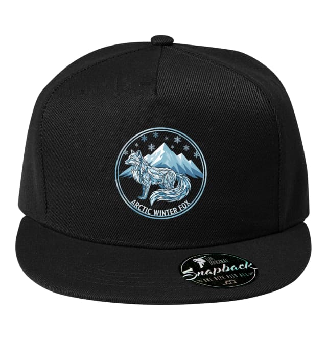 Snapback Arktická Zimná Líška Arctic Winter Fox Krištáľové Hory A Snehové Vločky