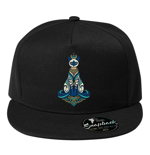 Snapback Siamská Mačka S Mesačnou Korunou A Zlatým Ornamentom