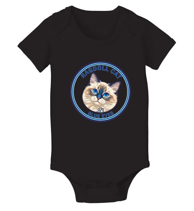 Detské body Ragdoll Cat S Očarujúcimi Modrými Očami Originálny Dizajn Pre Milovníkov Mačiek