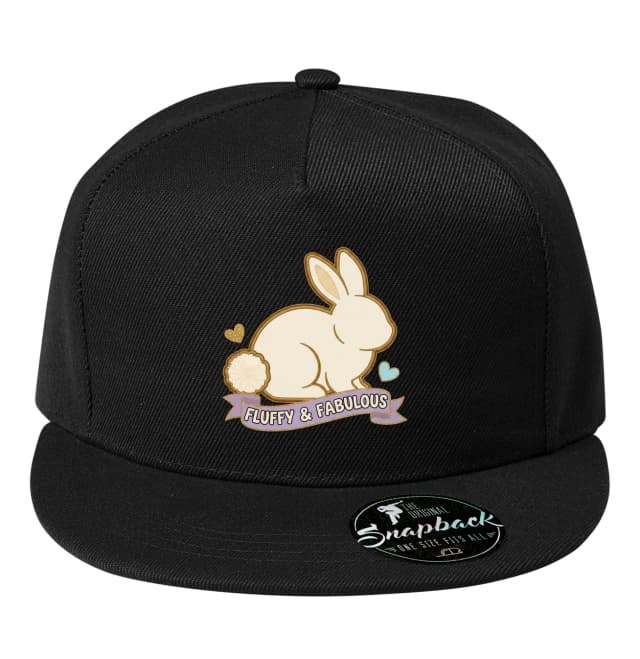 Snapback Roztomilý Králiček Fluffy Fabulous S Pastelovými Srdiečkami A Bambulkou