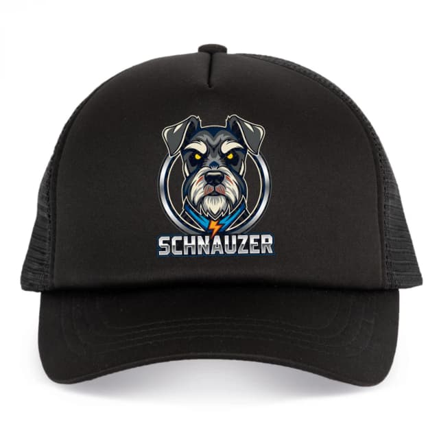 Detská šiltovka Schnauzer Hrdý Strážca Blesku Oceľový Maskot Pre Esport Tímy