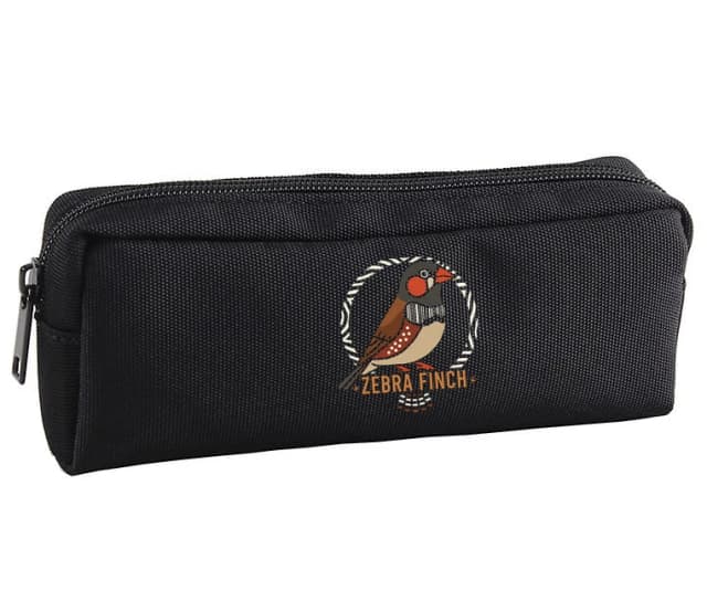 Školský peračník Moderný Grafický Odznak Zebra Finch Odvážna Vtáčia Elegancia V Kruhu