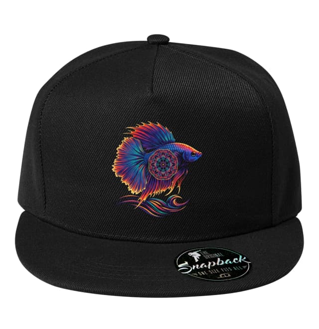 Snapback Betta Dúhová Mandala Neónová Explózia Farieb A Rybie Elegancia