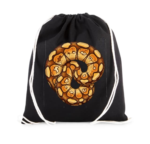 Vak na chrbát Zlatý Hadí Ornament Ball Python Elegantný Krútený Prírodný Vzor