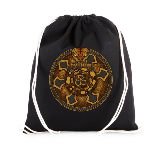 Vak na chrbát Zlatá Mandala Ball Python Kráľovský Plazí Štít A Ornamentálna Sila
