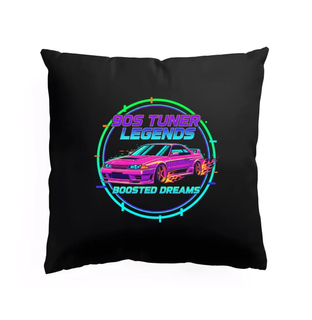 Vankúš 90s Tuner Legends Nočné Neónové Legendy Tuningu Boosted Dreams A Legendárnej Turbo Sny