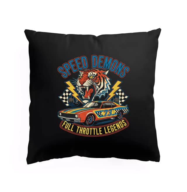 Vankúš Speed Demons Retro Závodné Tiger Blesky A Legenda Plného Plynu