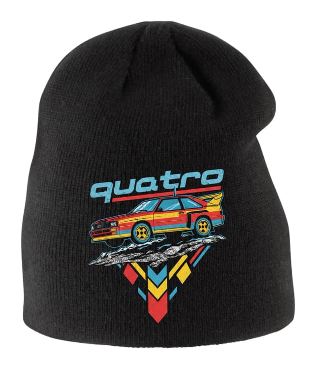 Detská zimná čiapka Quattro Rallye Retro Ikona Legendárna Osemdesiate Roky Divoký Drift