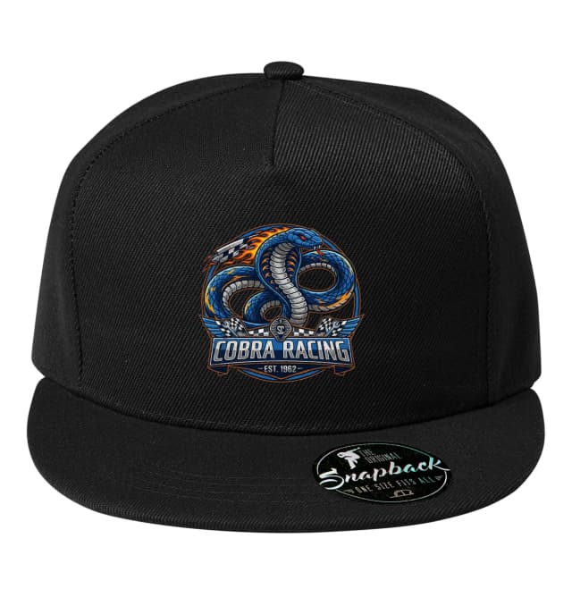 Snapback Legendárna Modrý Plamenný Had Cobra Racing Est 1962