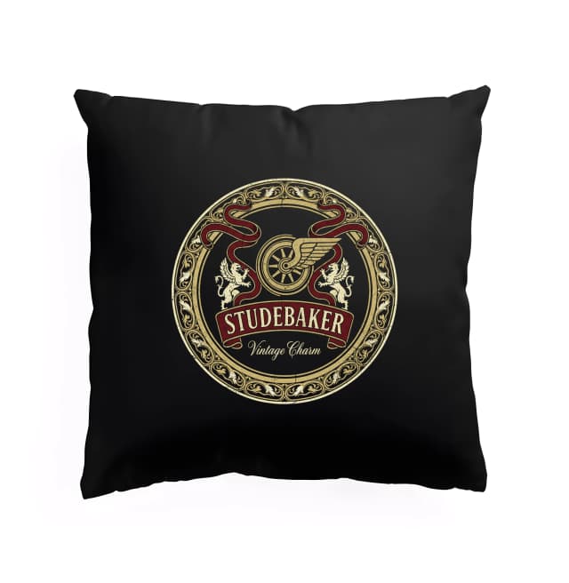 Vankúš Studebaker Vintage Emblém S Krídlom A Grify Zlatá Elegance