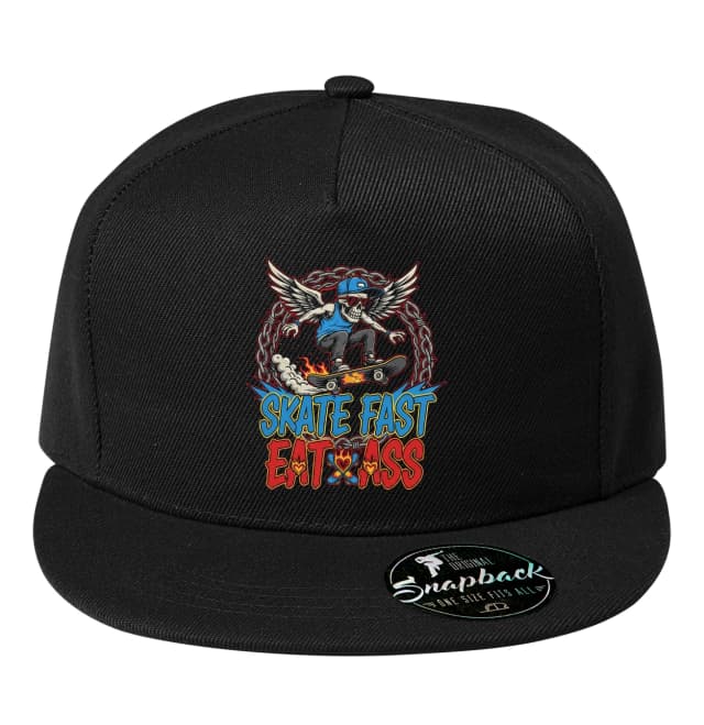Snapback Skate Fast Krídlatý Kostlivec Ohnivá Jazda S Reťazom A Štýl