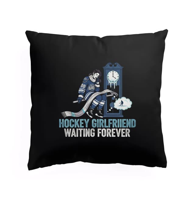 Vankúš Zmrznutý Čas Čakanie Hockey Girlfriend Trpezlivá Hokejová Duša Vo Šále