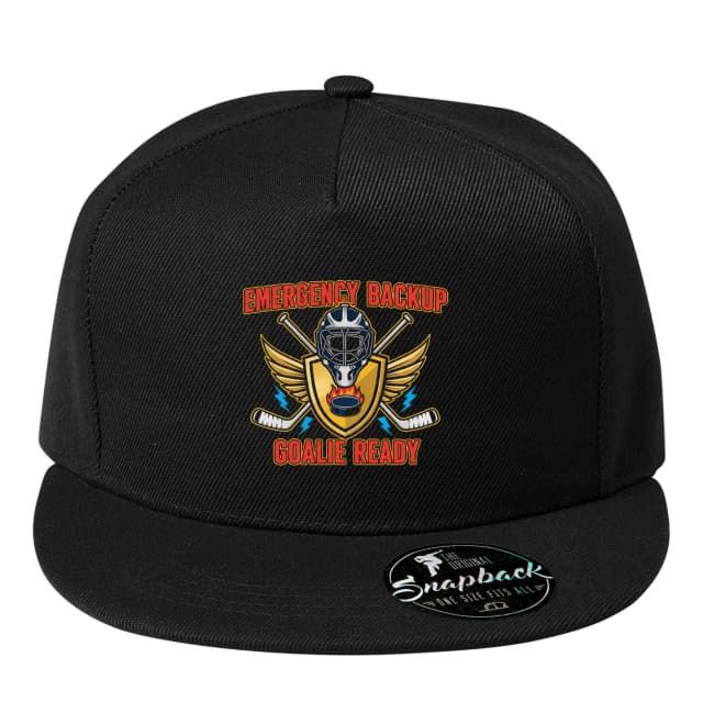 Snapback Emergency Backup Goalie Náhradné Brankár Pripravený Na Oheň A Blesky