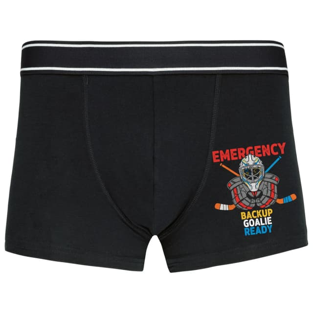 Boxerky Núdzový Záložný Hokejový Brankár Pripravený Zachrániť Zápas