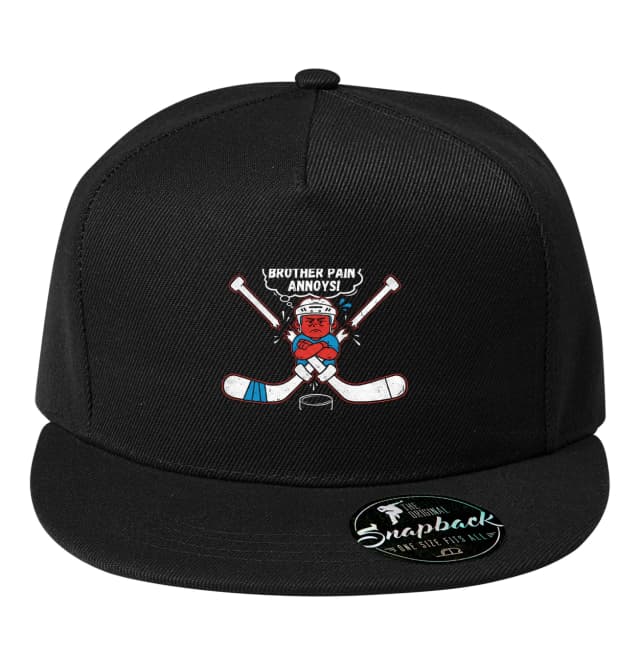 Snapback Rozzúrený Hokejový Brácha Krížové Hole Puk A Bolestné Výrazy