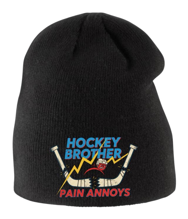 Detská zimná čiapka Hockey Brother Naštvaný Hráč Zlomené Hokejky A Blesk