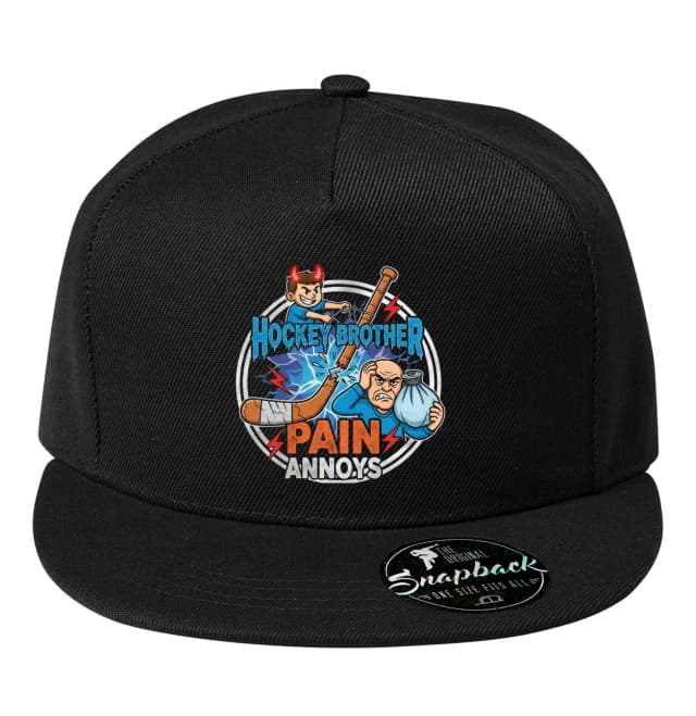 Snapback Hockey Brother V Akcii Rozlomená Hokejka Bolesť A Otrávený Brat