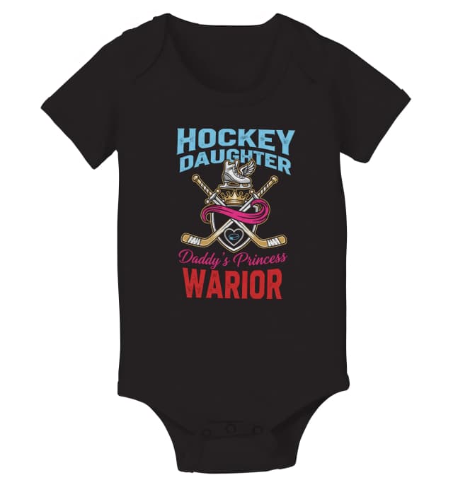 Detské body Hockey Daughter Otecko Princezná Hokejová Bojovníčka S Korunou