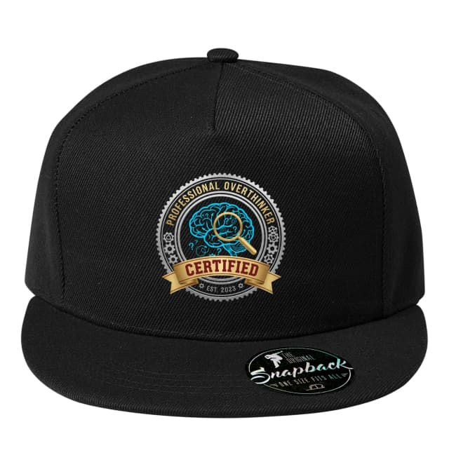 Snapback Profesionální Přemýšlivost Certified Overthinker Se Zlacenou Lupou