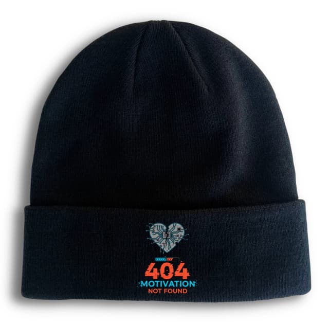 Zimní čepice Ztracená Motivace 404 Motivation Not Found Digitální Srdce A Vyhoření