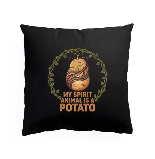 Polštář Můj Spirit Animal Je Brambora  Bramborová Duše V Listovém Věnci