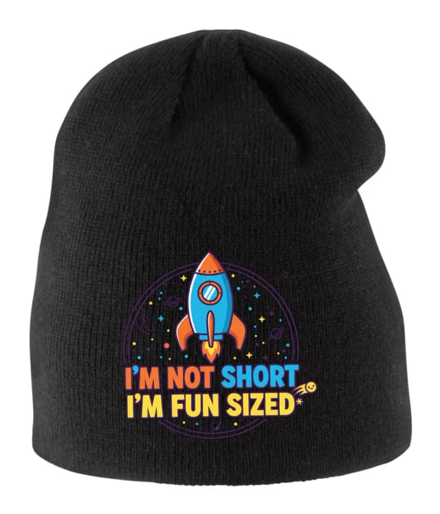 Dětská čepice Nejsem Krátký Jsem Fun Sized Vesmírná Raketa Plná Zábavy