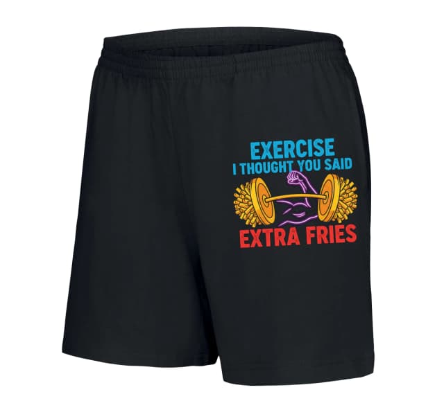 Dámské šortky Myslel Jsem Cvičení Slyšel Extra Fries Hranolkové Síly A Humoru