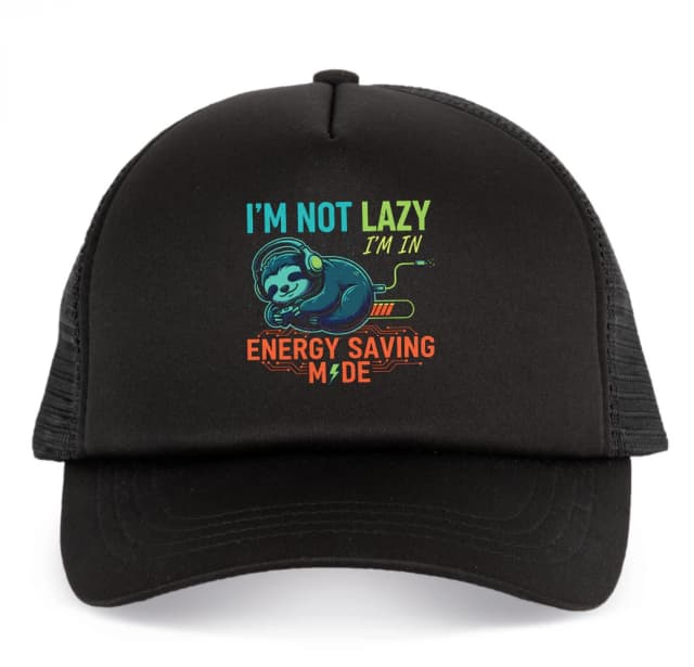 Trucker čiapky Leňochod V Energy Saving Mode Nie som Lenivý Šetrím Energiu