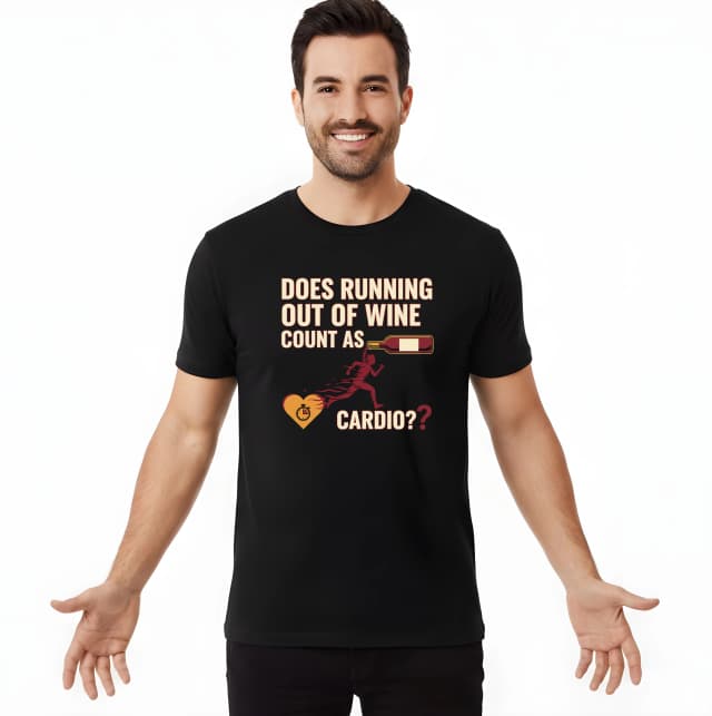 Pánske tričko Vyprázdniť Fľaša Vína Sa Počíta Ako Cardio Vtipný Motív
