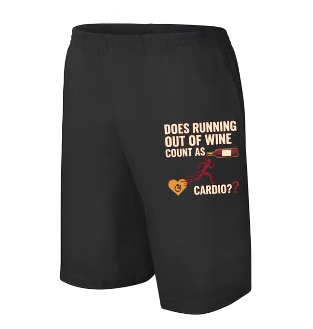Pánske šortky Vyprázdniť Fľaša Vína Sa Počíta Ako Cardio Vtipný Motív