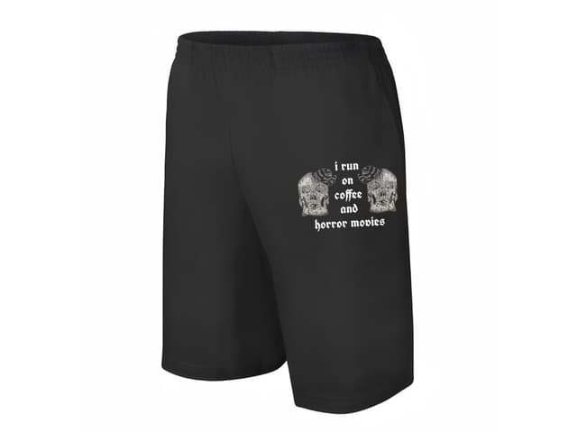 Pánske/detské krátke nohavice Káva, lebky a horor? Presne toto je moja ranná rutina.