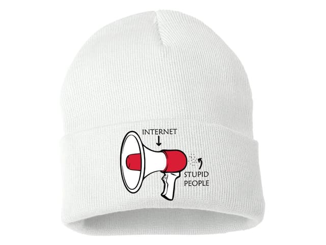 Pletená zimná čiapka Internetová hlúposť