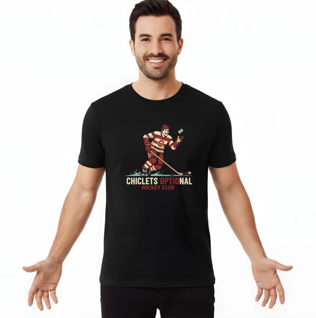Pánske tričko Chiclets Optional Hockey Club Retro Hokejový Hráč So Žuvačkou